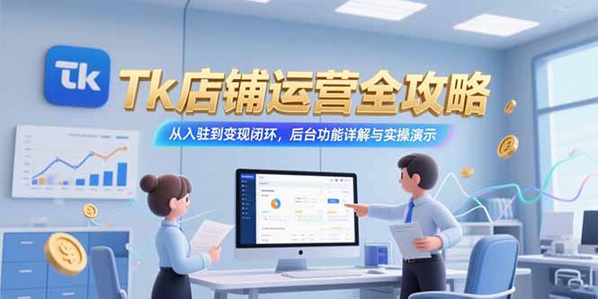 Tk店铺运营全攻略，从入驻到变现闭环，后台功能详解与实操演示-顺彩轻创-资源网-最新项目分享网