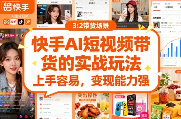快手ai短视频带货的实战玩法，上手容易，变现能力强-顺彩轻创-资源网-最新项目分享网