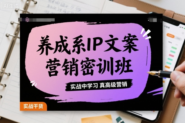 养成系IP文案营销密训班，实战中学习真高级营销-顺彩轻创-资源网-最新项目分享网