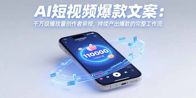 AI短视频爆款文案：千万级播放量创作者亲授，持续产出爆款的完整工作流-顺彩轻创-资源网-最新项目分享网