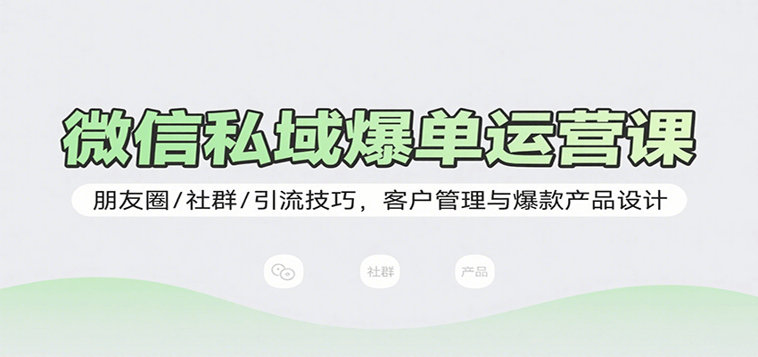 微信私域爆单运营课：朋友圈/社群/引流技巧，客户管理与爆款产品设计-顺彩轻创-资源网-最新项目分享网