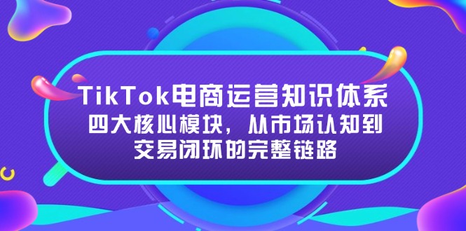 TikTok电商运营知识体系：四大核心模块，从市场认知到交易闭环的完整链路-顺彩轻创-资源网-最新项目分享网
