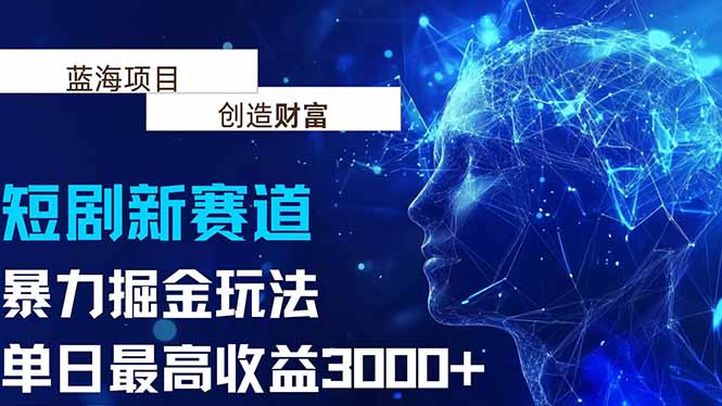抖音新赛道，暴力掘金玩法，单日收益最高3000+-顺彩轻创-资源网-最新项目分享网