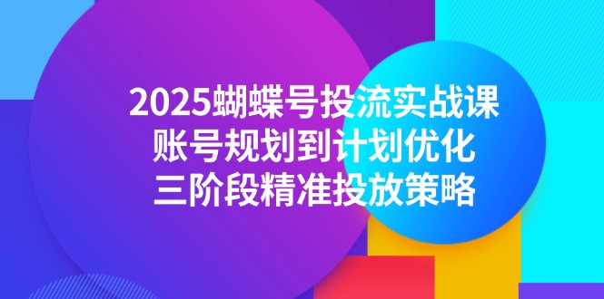 2025蝴蝶号投流实战课，账号规划到计划优化，三阶段精准投放策略-顺彩轻创-资源网-最新项目分享网