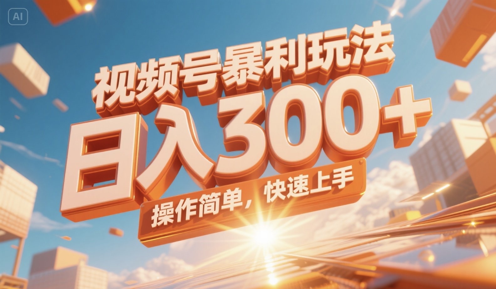 视频号暴利玩法，日入300+，操作简单，快速上手。-顺彩轻创-资源网-最新项目分享网