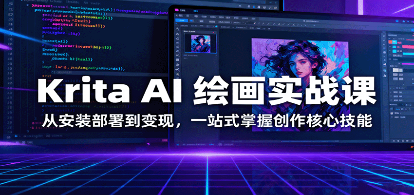 Krita AI 绘画实战课：从安装部署到变现，一站式掌握创作核心技能-顺彩轻创-资源网-最新项目分享网
