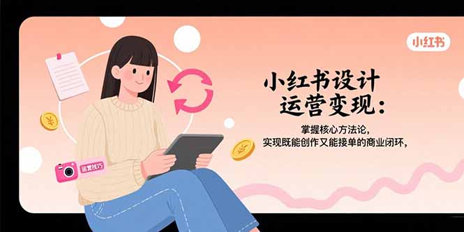 小红书设计运营变现：掌握核心方法论，实现既能创作又能接单的商业闭环-顺彩轻创-资源网-最新项目分享网