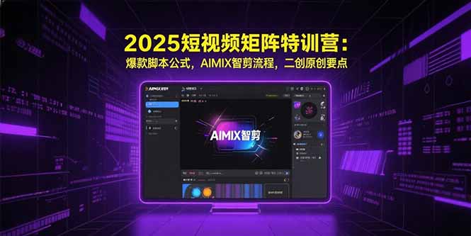 2025短视频矩阵特训营：爆款脚本公式，AIMIX智剪流程，二创原创要点-顺彩轻创-资源网-最新项目分享网