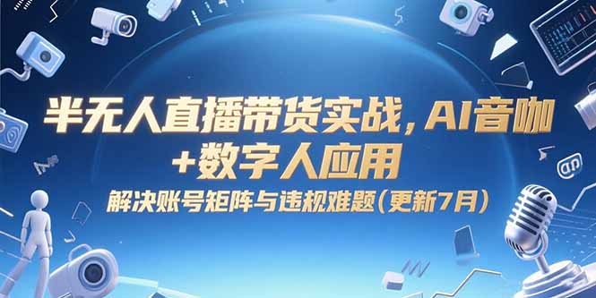 半无人直播带货实战，AI音咖+数字人应用 解决账号矩阵与违规难题(更新7月-顺彩轻创-资源网-最新项目分享网