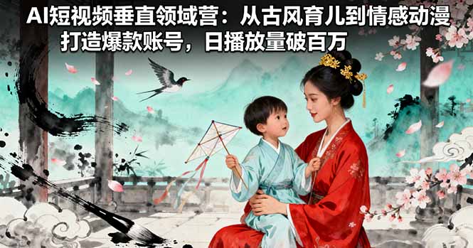 AI短视频垂直领域营：从古风育儿到情感动漫，打造爆款账号,日播放量破百万-顺彩轻创-资源网-最新项目分享网