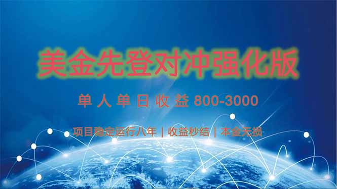 美金先登计划对冲强化版，2025年黑马中最暴力收益日收益1k-4k(可放大…-顺彩轻创-资源网-最新项目分享网