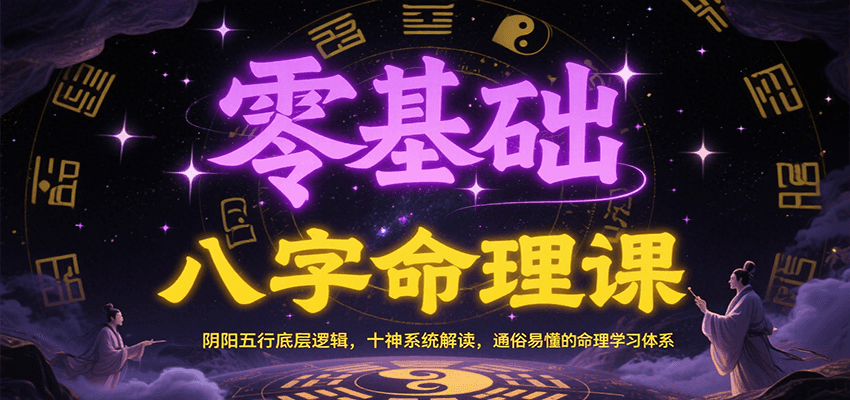 零基础八字命理课：阴阳五行底层逻辑，十神系统解读，通俗易懂的命理学习体系-顺彩轻创-资源网-最新项目分享网