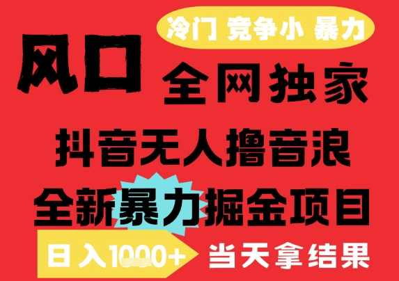 25年6月高爆抖音无人直播最新撸音浪掘金项目，解放双手小白可做，无脑日入1k+，门槛低【揭秘】-顺彩轻创-资源网-最新项目分享网