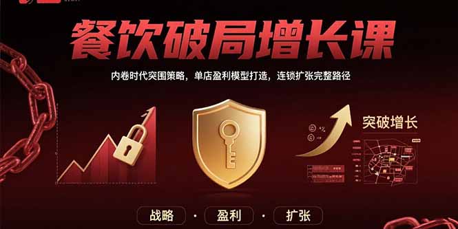 餐饮破局增长课：内卷时代突围策略，单店盈利模型打造，连锁扩张完整路径-顺彩轻创-资源网-最新项目分享网