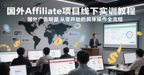 国外Affiliate项目线下实训教程，国外广告联盟从零开始的具体操作全流程-顺彩轻创-资源网-最新项目分享网