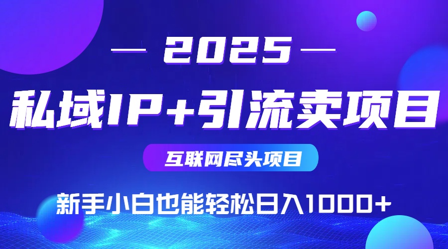 2025网创尽头项目，私域IP+引流，新手小白也能在家日入1000+-顺彩轻创-资源网-最新项目分享网