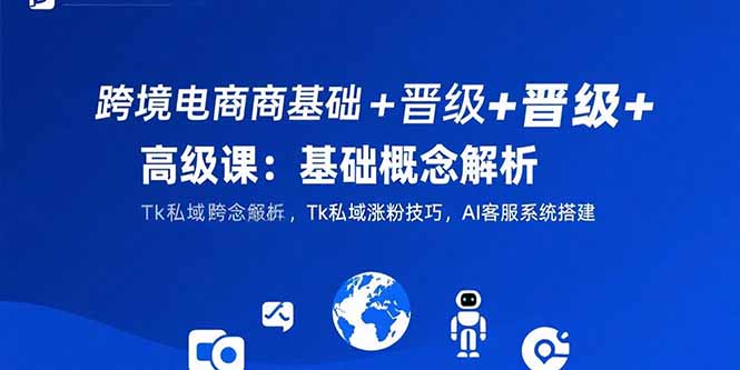 跨境电商基础+晋级+高级课：基础概念解析,Tk私域涨粉技巧,AI客服系统搭建-顺彩轻创-资源网-最新项目分享网