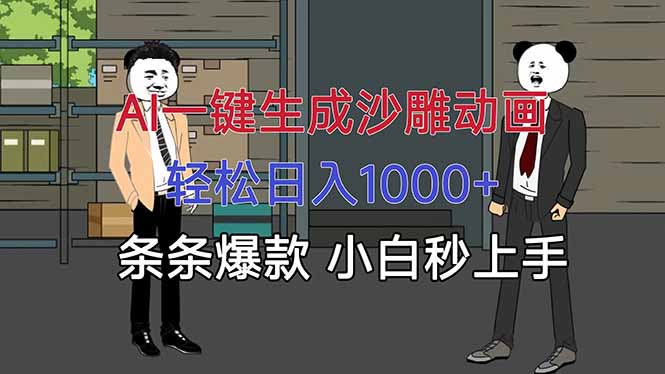 AI一键生成沙雕动画，轻松日入1000+，条条爆款，小白秒上手-顺彩轻创-资源网-最新项目分享网