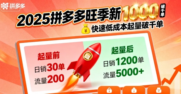 2025拼多多旺季新老店铺——快速低成本起量破千单-顺彩轻创-资源网-最新项目分享网