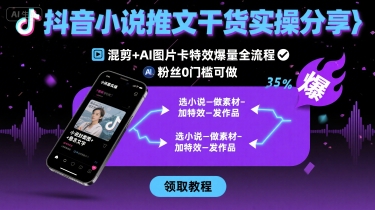 抖音小说推文干货实操分享，混剪+AI图片卡特效爆量全流程，0粉丝0门槛可做-顺彩轻创-资源网-最新项目分享网