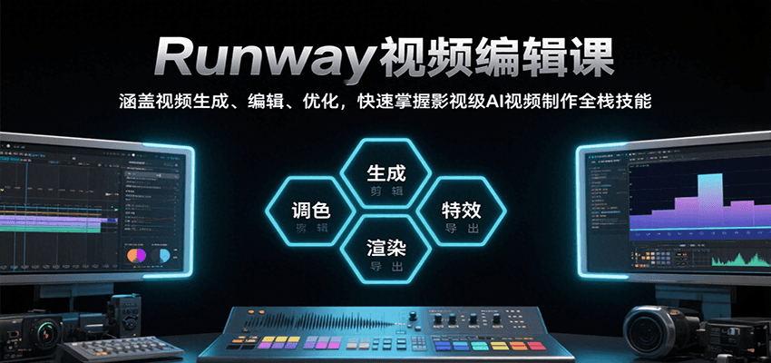 Runway视频编辑课，涵盖视频生成、编辑、优化，快速掌握影视级AI视频制作全栈技能-顺彩轻创-资源网-最新项目分享网