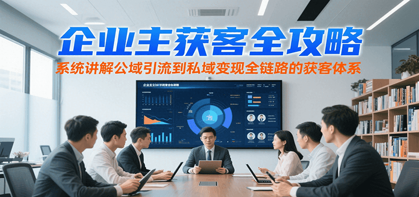 企业主获客全攻略，系统讲解公域引流到私域变现全链路的获客体系-顺彩轻创-资源网-最新项目分享网