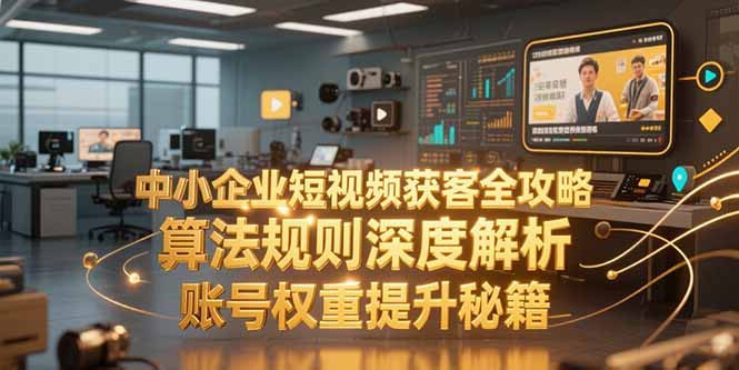 中小企业短视频获客全攻略，算法规则深度解析，账号权重提升秘籍-顺彩轻创-资源网-最新项目分享网