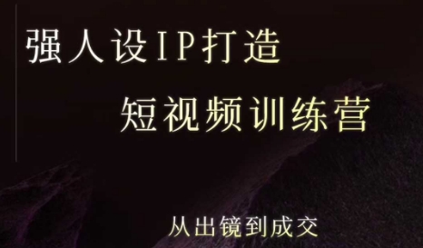 强人设ip打造课，8月最新5天短视频ip训练营，从出镜到成交-顺彩轻创-资源网-最新项目分享网