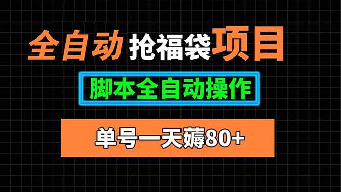 全自动抢福袋项目，单号一天80+脚本全自动操作-顺彩轻创-资源网-最新项目分享网