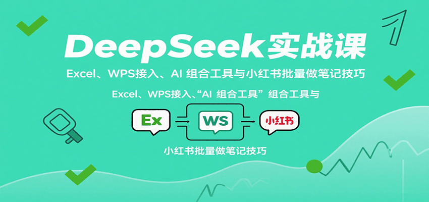 DeepSeek实战课：Excel、WPS接入、AI 组合工具与小红书批量做笔记技巧-顺彩轻创-资源网-最新项目分享网