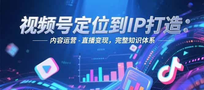 视频号定位到IP打造：账号搭建-内容运营-直播变现，完整知识体系-顺彩轻创-资源网-最新项目分享网