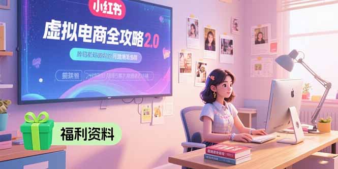 虚拟电商全攻略2.0，开店选品实操流程，账号定位、货源发布、笔记发布技巧-顺彩轻创-资源网-最新项目分享网