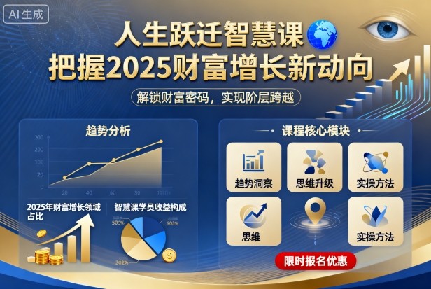 人生跃迁智慧课，把据2025财富增长新动向-顺彩轻创-资源网-最新项目分享网