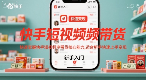 快手短视频带货，快速掌握快手短视频带货核心能力，适合新手快速上手变现-顺彩轻创-资源网-最新项目分享网