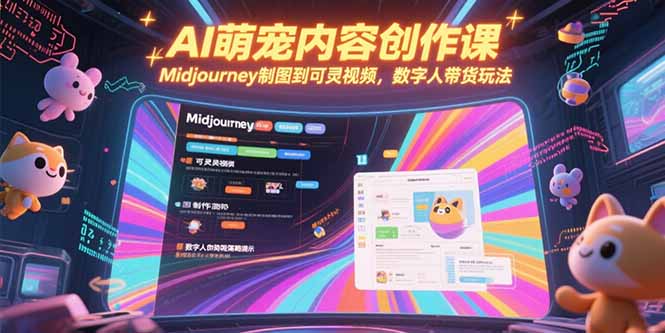 AI萌宠内容创作课，Midjourney制图到可灵视频，数字人带货玩法-顺彩轻创-资源网-最新项目分享网