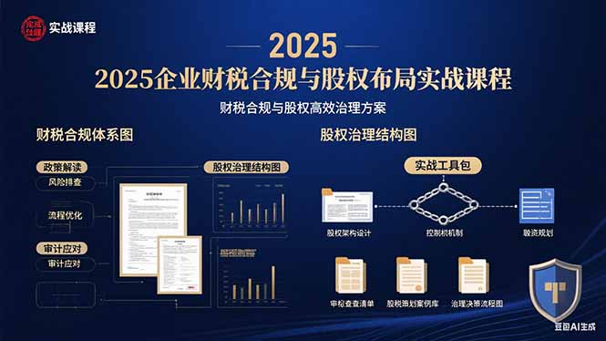 2025企业财税合规与股权布局的实战课程：财税合规与股权高效治理方案-顺彩轻创-资源网-最新项目分享网
