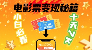 小白必看！卖电影票项目，零投入无门槛谁都能做，十天到手 7k，照做就行【揭秘】-顺彩轻创-资源网-最新项目分享网