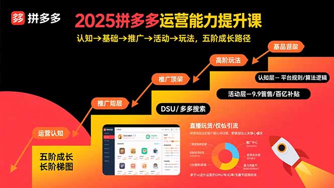 2025拼多多运营能力提升课：认知→基础→推广→活动→玩法，五阶成长路径-顺彩轻创-资源网-最新项目分享网