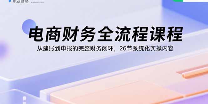 电商财务全流程课程：从建账到申报的完整财务闭环，26节系统化实操内容-顺彩轻创-资源网-最新项目分享网