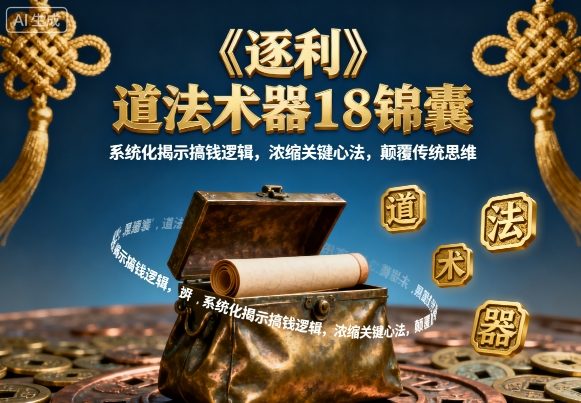 《逐利》道法术器18锦囊，系统化揭示搞钱逻辑，浓缩关键心法，颠覆传统思维-顺彩轻创-资源网-最新项目分享网