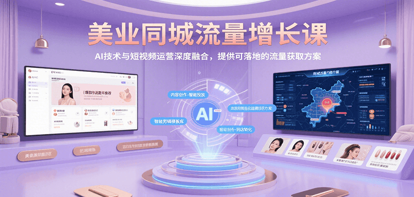美业同城流量增长课，AI技术与短视频运营深度融合，提供可落地的流量获取方案-顺彩轻创-资源网-最新项目分享网