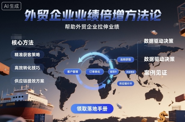 外贸企业业绩倍增方法论，帮助外贸企业拉伸业绩-顺彩轻创-资源网-最新项目分享网