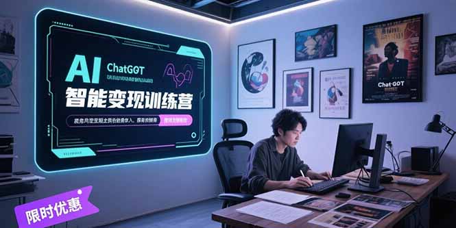 AI智能变现训练营，ChatGPT写作变现，电影解说制作，图文带货方法论-顺彩轻创-资源网-最新项目分享网
