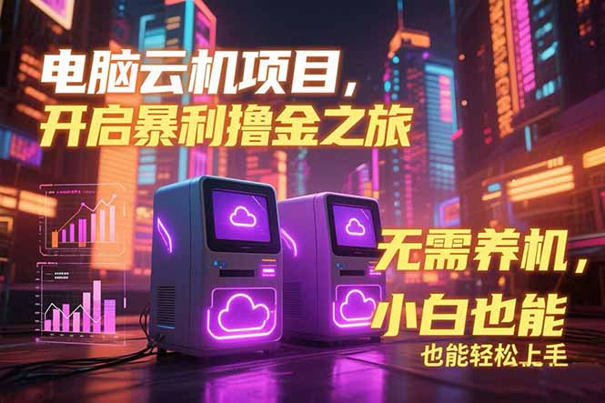 电脑云机项目 暴力撸金玩法，不需要养机 配置没有要求 单机100个窗口一…-顺彩轻创-资源网-最新项目分享网