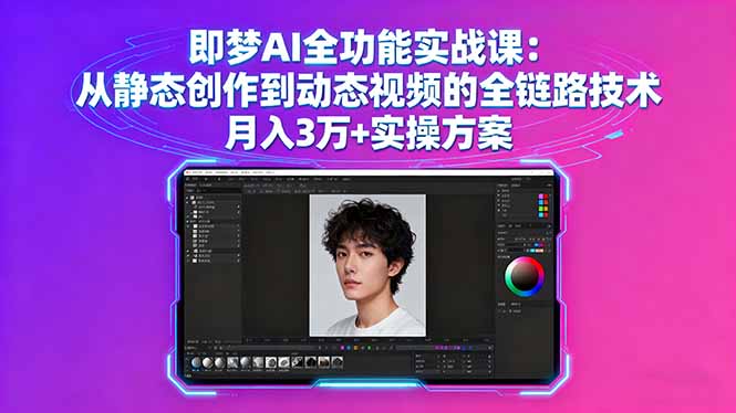即梦AI全功能实战课：从静态创作到动态视频的全链路技术 月入3万+实操方案-顺彩轻创-资源网-最新项目分享网