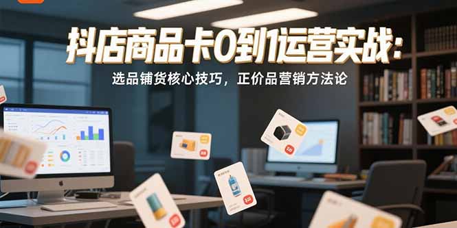 抖店商品卡0到1运营实战：选品铺货核心技巧，正价品营销方法论-顺彩轻创-资源网-最新项目分享网