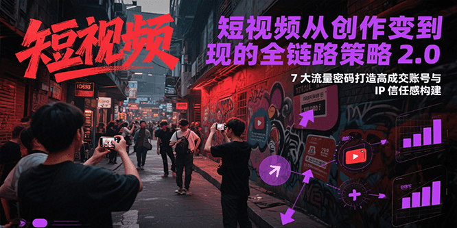 短视频从创作到变现的全链路策略2.0，7大流量密码构建IP信任感打造高成交账号-顺彩轻创-资源网-最新项目分享网