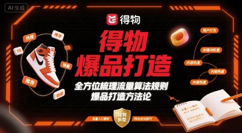 得物爆品打造，全方位梳理得物流量算法规则爆品打造规则-顺彩轻创-资源网-最新项目分享网