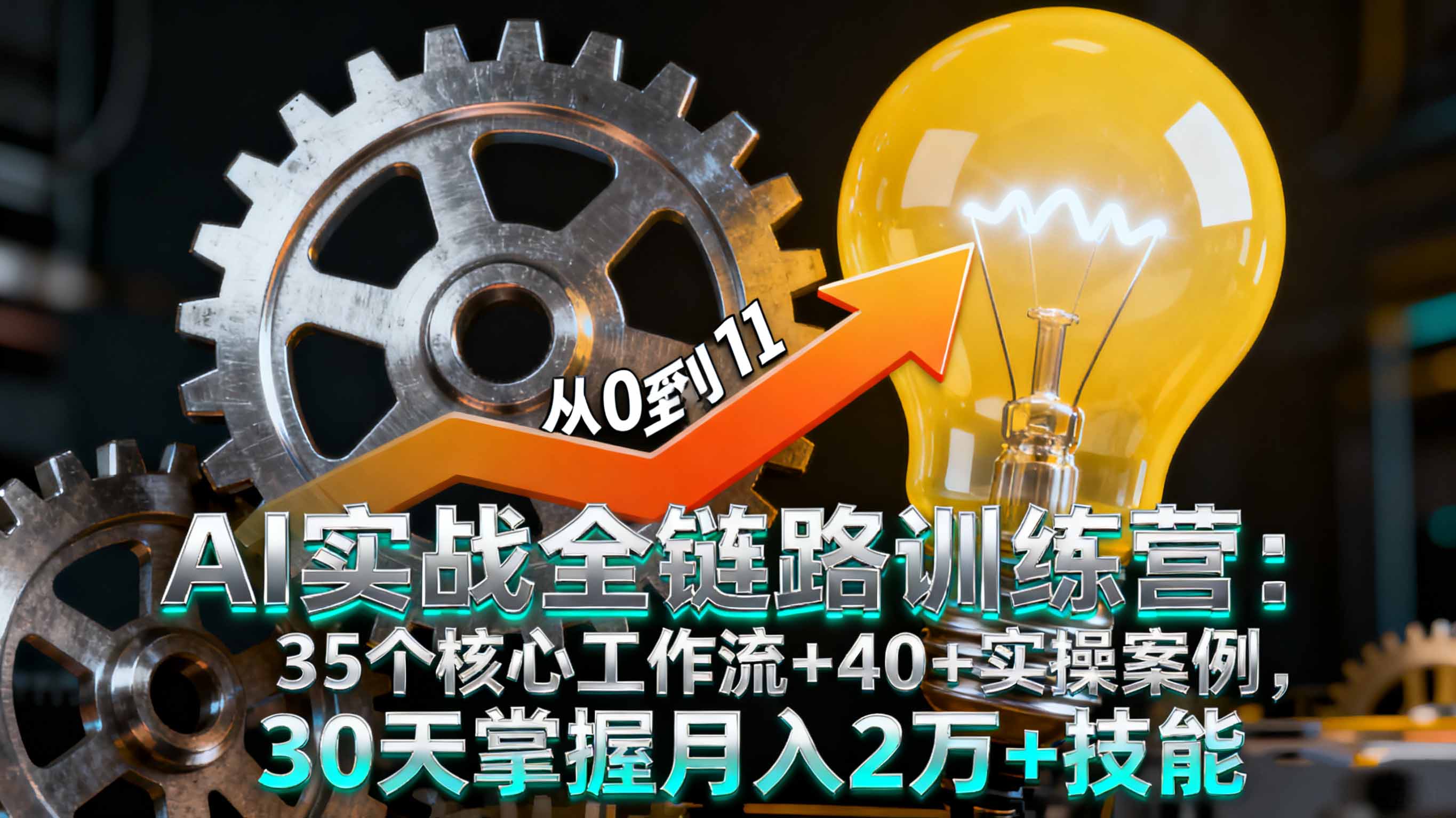 AI实战全链路训练营：35个核心工作流+40+实操案例，30天掌握月入2万+技能-顺彩轻创-资源网-最新项目分享网