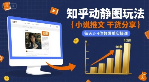 小说推文干货分享之知乎动静图玩法，每天3-4位数爆单实操课-顺彩轻创-资源网-最新项目分享网